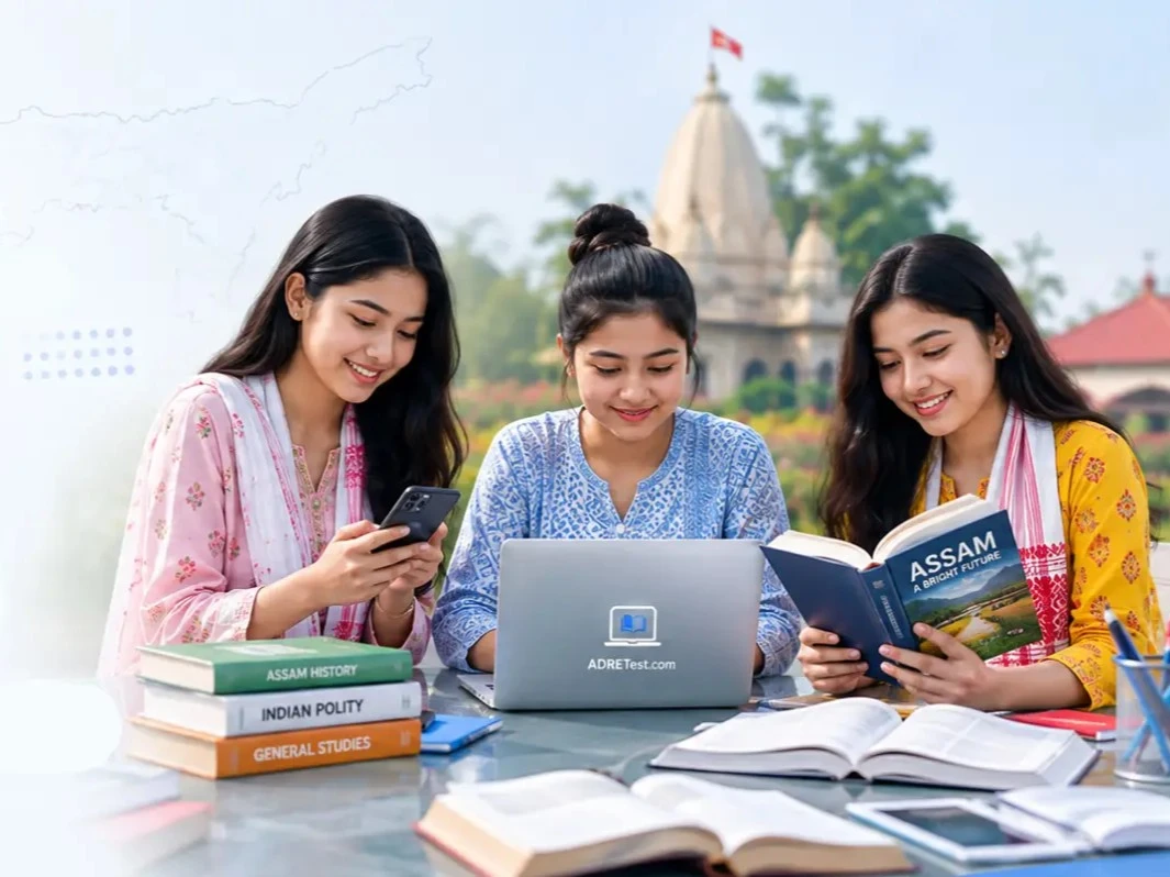 ADRE Exam Preparation - Student studying for Assam Direct Recruitment Exam